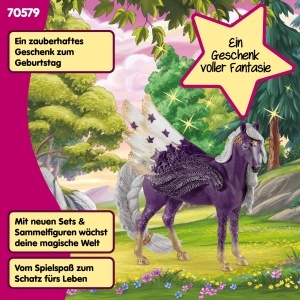 Figurina Schleich Pegasus Stute cu aripi lila, 13 x 4 x 13 cm - Img 7