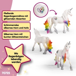 Figurina Unicorn Regenbow Schleich BAYALA 70725, 4 x 14 x 12 cm, Detalii Argintii - Img 4