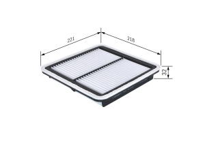 Filtru de aer Bosch S0206 pentru masini - rezistent la umezeala, dimensiuni 221x218x32 mm - Img 6