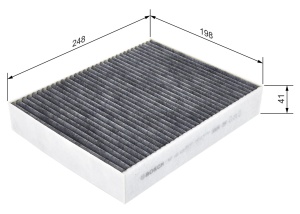 Filtru de aer interior BOSCH 1987435503 cu activ carbon, 248x198x41 mm - Img 2