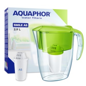 Filtru de apa AQUAPHOR Smile, 2.9l, verde deschis, reduce calcar si clor