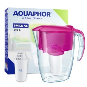 Filtru de apa AQUAPHOR Smile Cyclamen, 2.9l, reduce calcar si clor - Img 1