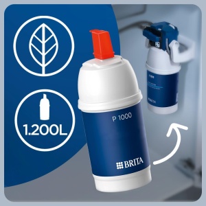 Filtru de apa BRITA P1000 pentru robinete cu filtru de calcar, 1200l - Img 5