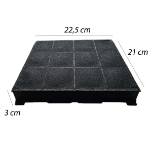 Filtru de carbon activ DL SERVICE pentru hote Electrolux Elica, 22.5x21x3 cm - Img 2
