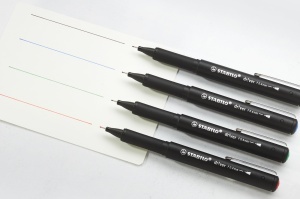 Fineliner STABILO drver, 0.4 mm, set 4 culori rosu, verde, albastru, negru - Img 5
