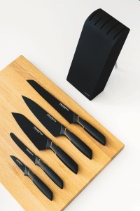 Fiskars Edge 1003099 Bloc de cutite cu 5 cutite Birkenholz Negru - Img 8