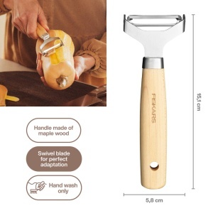 Fiskars Folken Y Sparschaler 1075682 Lama din otel inoxidabil Maner din lemn FSC - Img 2