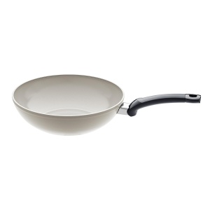 Fissler Ceratal/Aluminiu Wok (O 28 cm, 3,7 L) Tigaie ceramica acoperita cu antiaderent, margine inalta, Fabricat in Germania - Inductie, Gri - Img 5