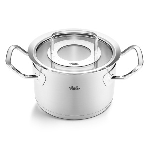 Fissler Original Profi Collection/cratita din otel inoxidabil (O 16 cm, 2.1L) Oale incl. capac din sticla - inductie, argintiu