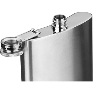 Flacon din otel inoxidabil WMF Manhattan 200ml cu trunchi si 4 pahare in etui din piele - Img 7