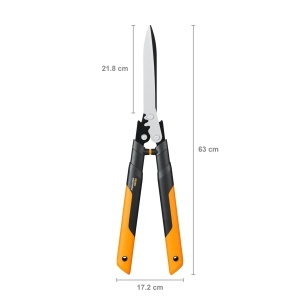 Foarfeca de tuns gard viu Fiskars PowerGear X HSX92 63 cm lame antiaderente negruportocaliu - Img 2