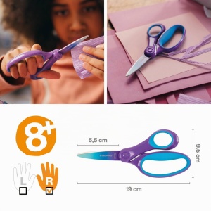 Foarfeca pentru copii Fiskars 15 cm, SoftGrip, Violett, pentru 8-11 ani - Img 2