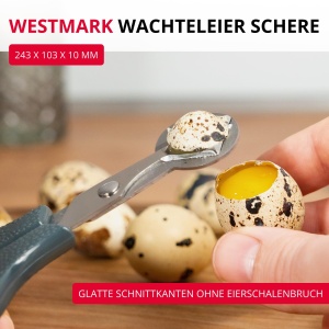 Foarfeca pentru oua de prepelita Westmark 24 x 10 cm, din inox, negru - Img 2