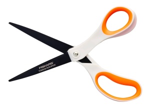 Foarfeca universala Fiskars 21 cm, titan, inox, manere plastic, alborange - Img 2