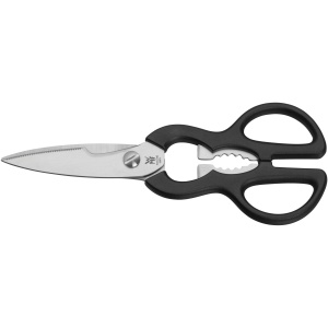 Foarfece de bucatarie WMF 21 cm, foarfece de uz casnic cu margine de ferastrau, foarfece de bucatarie, otel inoxidabil, maner din plastic, foarfece universale cu deschizator de sticle