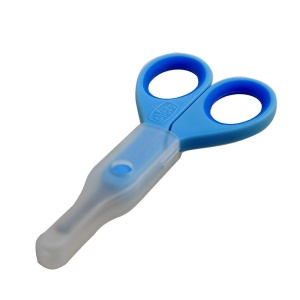 Foarfece de unghii Chicco pentru bebelusi si copii, foarfece pentru bebelusi din otel inoxidabil cu lame curbate si varfuri rotunjite, husa de protectie, maner din cauciuc antiderapant - accesorii pentru bebelusi pentru nou-nascuti de la 0 luni - Img 2