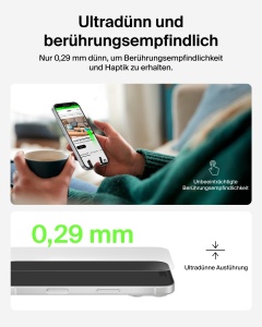 Folie de protectie Belkin InvisiGlass pentru iPhone 17 Pro, 0.29mm, rezistenta la zgarieturi - Img 5