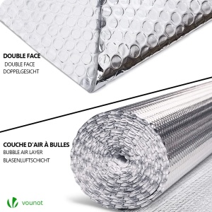 Folie izolatoare VOUNOT 20m x 122cm x 3.2mm, aluminiu, rezistenta la apa - Img 2