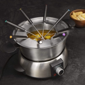 Fondue electric Cecotec FunGourmee, 8 persoane, 1000W, otel inoxidabil, temperatura reglabila - Img 3
