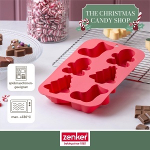 Forma de copt pentru mini prajituri Zenker The Christmas Candy Shop, 6 forme, silicon, 26 x 17 x 3 cm - Img 2