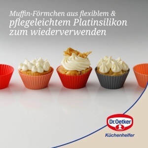 Forme silicon Dr Oetker pentru muffins si cupcakes set 12 buc antiaderente culori multiple - Img 6