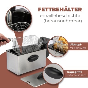 Friteuza Bomann FR 2264 CB, 3L Capacitate, 2000W, Inox - Img 3