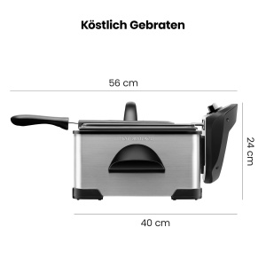 Friteuza Chefman XL Jumbo, 4.3 Litri, 2000W, Inox, Timer Reglabil - Img 6