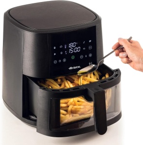 Friteuza cu aer Ariete 4630 9 l, 1500 W, capacitate 9 l, 8 programe, functie grill, pana la 3,5 kg prajituri, temperatura pana la 200 degC, cos transparent, negru - Img 2