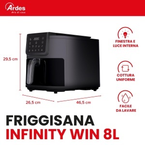Friteuza cu aer cald Ardes ARFRYA08LV, 8 litri, negru, cu display digital - Img 3