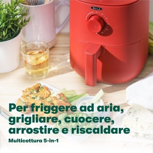Friteuza cu aer cald BELLA 3L fara ulei curatare usoara culoare rosu mat - Img 4