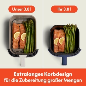 Friteuza cu aer cald Bella Slim 4.0 Qt, capacitate XL, 1300W, Oatmilk - Img 4