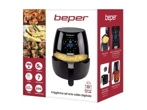 Friteuza cu aer cald Beper P101FRI050, 5 litri, 7 programe, Negru - Img 6