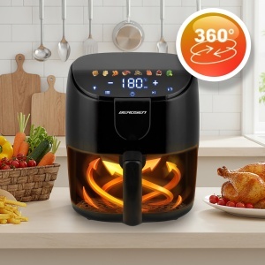 Friteuza cu aer cald Berdsen 4L, 1500W, 8 programe, touchscreen - Img 2