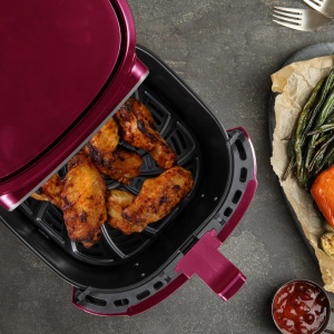 Friteuza cu aer cald BERGNER MAROON 1800W 6.9L cu ceramica, 8 programe - Img 2