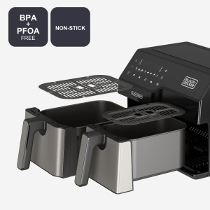 Friteuza cu aer cald BLACKDECKER BXAF9000E 2500W Double Cooking 9L - Img 8
