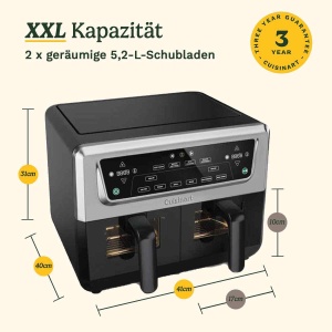 Friteuza cu aer cald Cuisinart XXL 10,4L argintie, fara substante nocive - Img 11