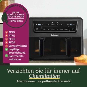 Friteuza cu aer cald Cuisinart XXL 2 zone 52L x 2 Functie 6-in-1 Negru - Img 3