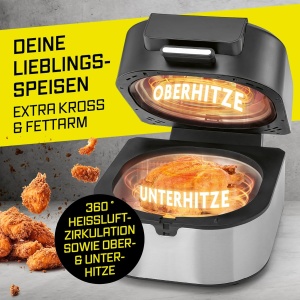 Friteuza cu aer cald GOURMETmaxx FryBBQ 5L, 2000W, 2 in 1 - Img 5