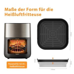 Friteuza cu aer cald GRIFEMA 2 Pack, 5-8L, Silikon, Hitzebestandig - Img 6