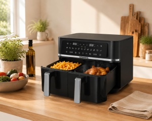 Friteuza cu aer cald Grundig FRY 8620, 8.4 L, 2400 W, NegruChrom - Img 4