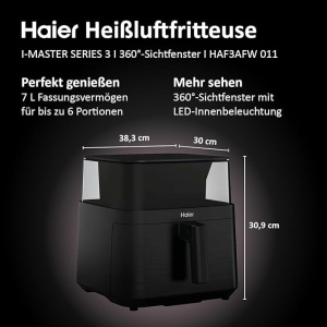 Friteuza cu aer cald Haier 7L, 8 functii, 360 vizibilitate - Img 2
