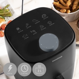 Friteuza cu aer cald InnovaGoods Fryinn Lite 2000, 2L, 1200W, Negru - Img 2