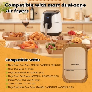 Friteuza cu aer cald Ninja AF300EU, 120 bucati hartie antiaderenta, compatibila cu modele duale - Img 2