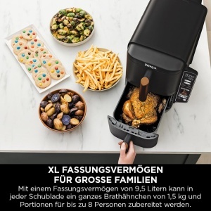 Friteuza cu aer cald Ninja Double Stack XL SL400EUCP 95L NegruCupru 6 functii 2 sertare - Img 6
