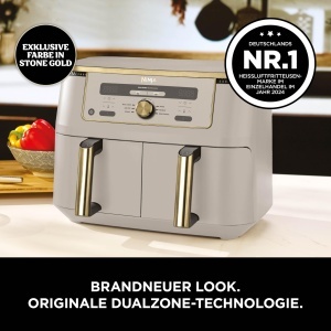 Friteuza cu aer cald Ninja Dual Zone DZ400EUSTGD, 9.5L, 6 functii, Stone Gold - Img 2