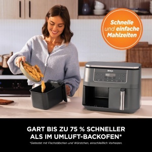 Friteuza cu aer cald Ninja DZ300EU, 7.6L, 6-in-1, gri metalic - Img 6