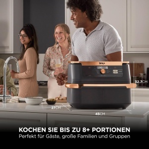 Friteuza cu aer cald Ninja Foodi FlexDrawer, 10.4L, Dual Zone, NegruCupru - Img 6