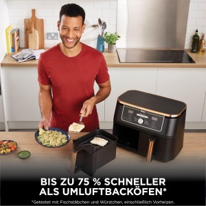 Friteuza cu aer cald Ninja Foodi MAX Dual Zone, 9,5 L, 6-in-1, CupruNegru - Img 9