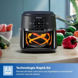 Friteuza cu aer cald Philips 2000 Series NA23000, capacitate 6.2L, tehnologie RapidAir - Img 2