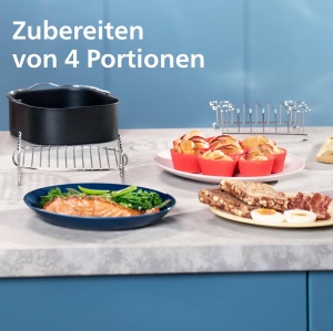 Friteuza cu aer cald Philips Airfryer Dual Basket NA35000, 9L, 2 corbe, RapidAir Plus - Img 7